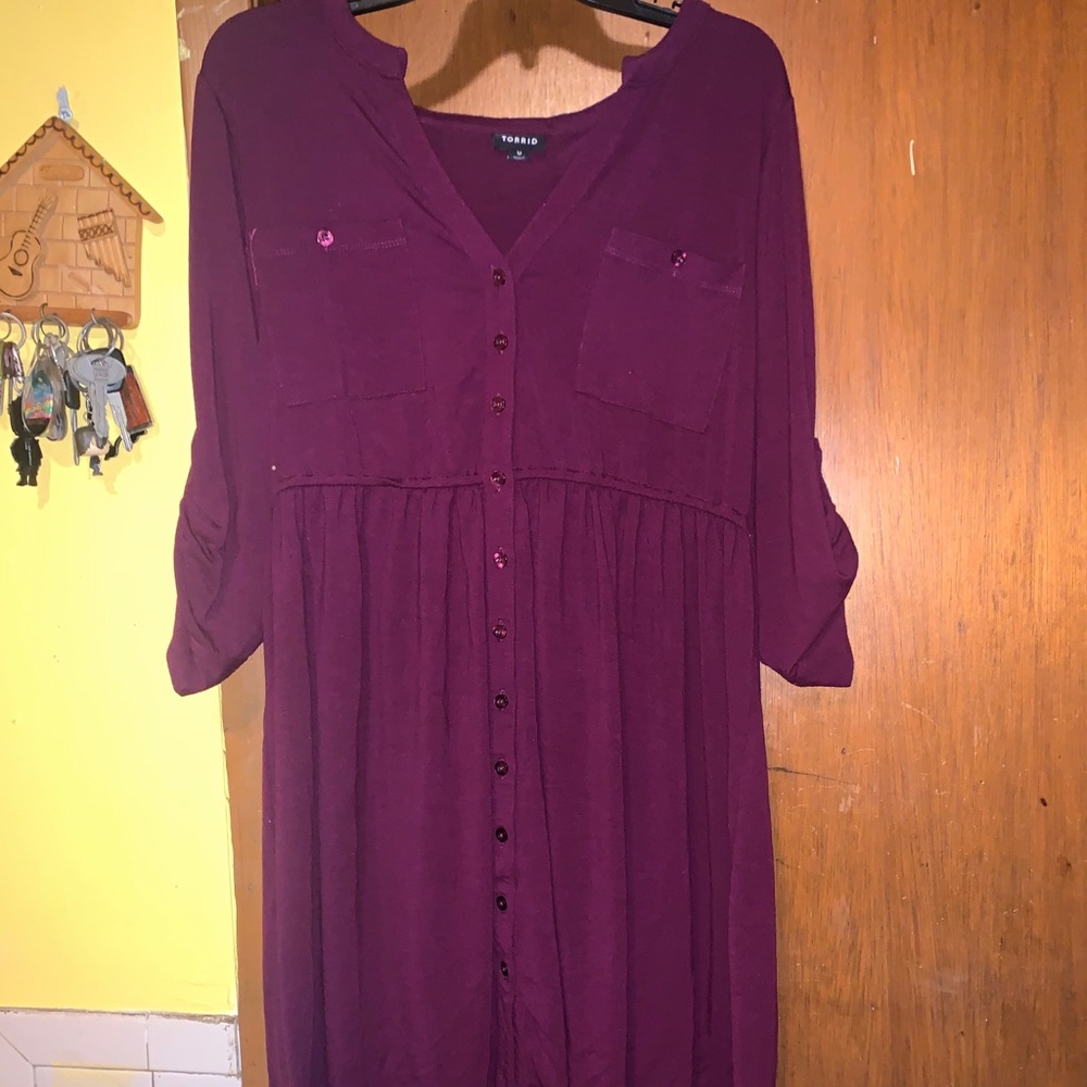 Purple Buttoned Up Torrid Dress